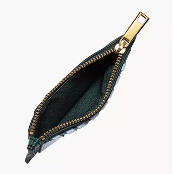 Fossil Shelby Zip Coin Green Leather Card Holder - Picture 7 of 7